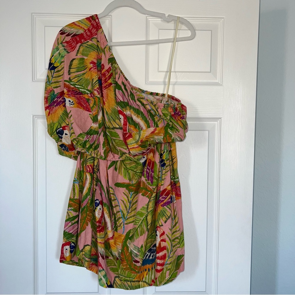 Farm rio Macaw Leaves Mini Dress - Picture 2 of 16
